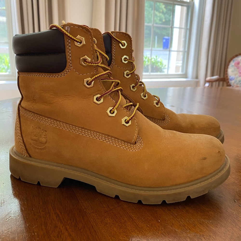 Timberland 6inch Premium Leather Waterproof Boot Wheat SZ 7 Womens